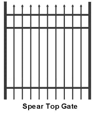 Independence Aluminum Spear Top 3-Rail Gate with Hinges